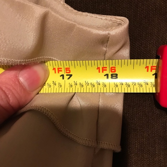 Cartise Tan Midi Vertical LaceTiered Layered Formal Dress Size 10 Zip In Back - Picture 11 of 13